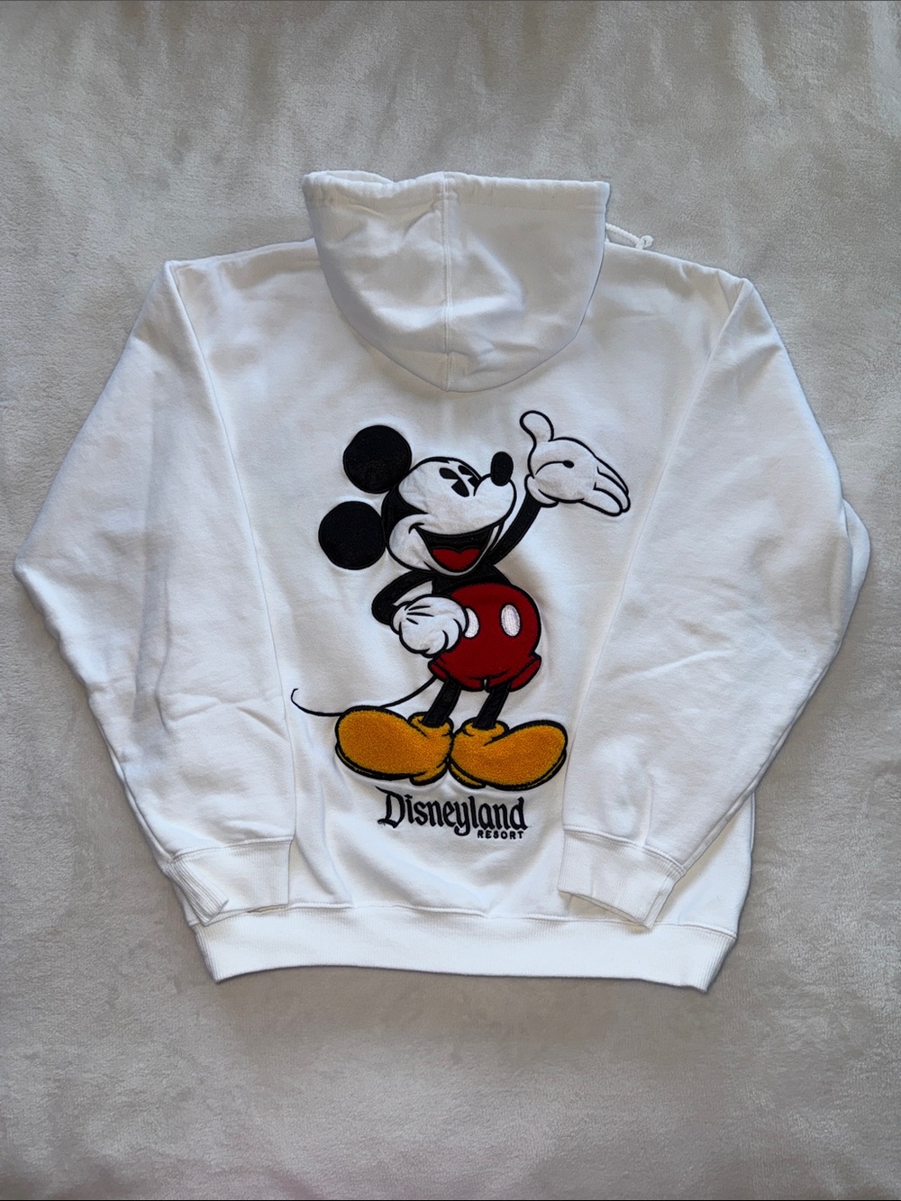 Disneyland Resort Authentic Mickey Mouse White Zip Hooded Sweatshirt